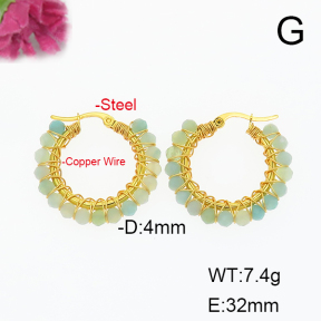 Fashion Copper Earrings  Amazonite  F6E404327ahjb-908