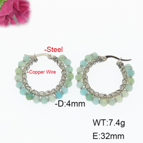 Fashion Copper Earrings  Amazonite  F6E404328bhil-908