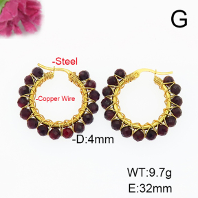 Fashion Copper Earrings  Garnet  F6E404331ahjb-908
