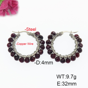 Fashion Copper Earrings  Garnet  F6E404332bhil-908