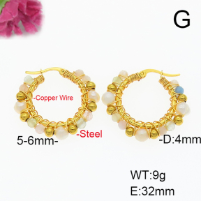 Fashion Copper Earrings  Morganite & Cultured Freshwater Pearls  F6E404339ahjb-908