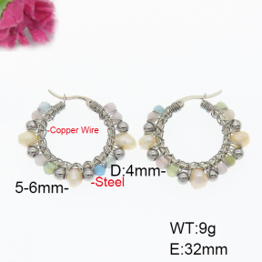 Fashion Copper Earrings  Morganite & Cultured Freshwater Pearls  F6E404340bhia-908