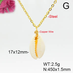 Fashion Copper Necklace  Conch  F6N300819ablb-908