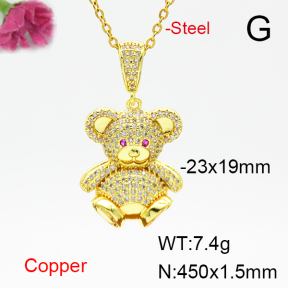 Fashion Copper Necklace  F6N405043bbov-L017
