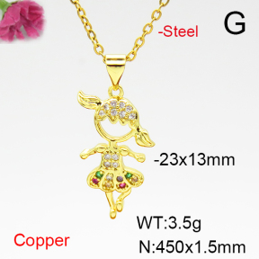 Fashion Copper Necklace  F6N405119aajl-L024