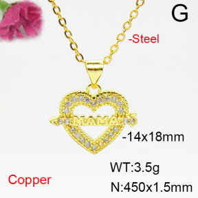 Fashion Copper Necklace  F6N405144bbov-L035