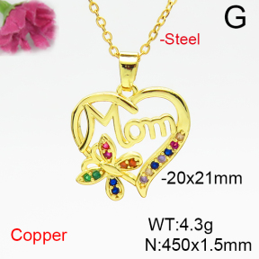Fashion Copper Necklace  F6N405146bbov-L035