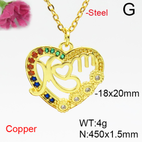Fashion Copper Necklace  F6N405150bbov-L035