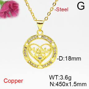 Fashion Copper Necklace  F6N405154bbov-L035