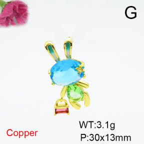 Fashion Copper Pendant  F6P400587bbov-L036
