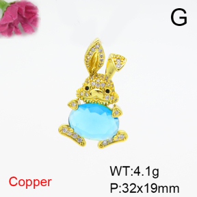 Fashion Copper Pendant  F6P400588bbov-L036