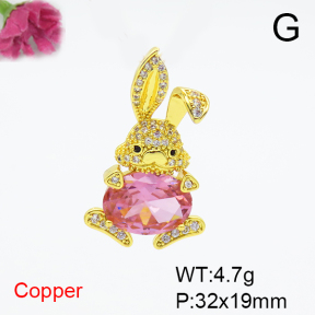 Fashion Copper Pendant  F6P400589bbov-L036