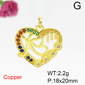 Fashion Copper Pendant  F6P400602vbmb-L035