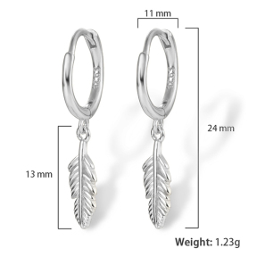 925 Silver Earrings  WT:1.23g  24*11mm  JE3267vhoj-Y28