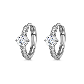 925 Silver Earrings  WT:0.7g  6mm  JE3363ahlv-Y28