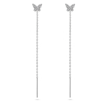 925 Silver Earrings  WT:0.57g  60*6.5mm  JE3390ahlv-Y28