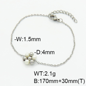 Stainless Steel Bracelet  Shell Beads  6B3001889ablb-908