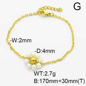 Stainless Steel Bracelet  Shell Beads  6B3001892vbmb-908