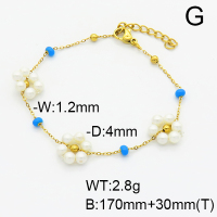 Stainless Steel Bracelet  Shell Beads & Enamel  6B3001894bhva-908