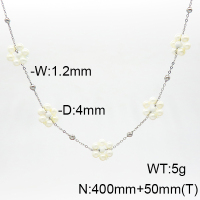 Stainless Steel Necklace  Shell Beads & Enamel  6N3001415ahlv-908