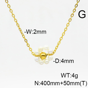 Stainless Steel Necklace  Shell Beads  6N3001418vbnl-908