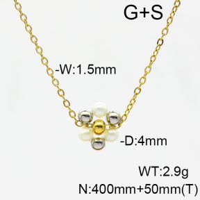 Stainless Steel Necklace  Shell Beads  6N3001420vbnl-908