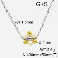 Stainless Steel Necklace  Shell Beads  6N3001421vbnl-908