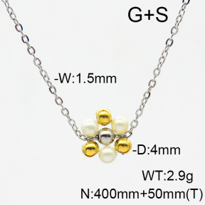 Stainless Steel Necklace  Shell Beads  6N3001421vbnl-908