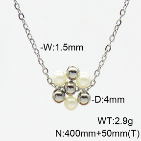 Stainless Steel Necklace  Shell Beads  6N3001422bbml-908