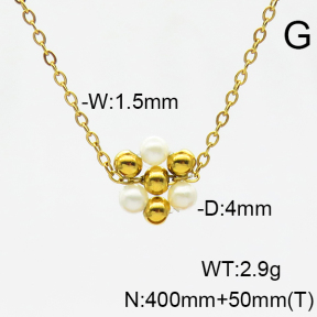 Stainless Steel Necklace  Shell Beads  6N3001425vbnl-908