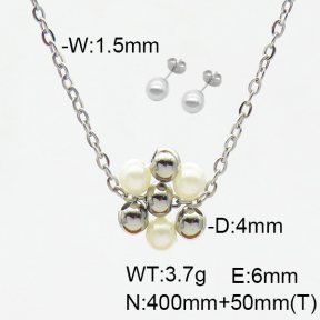 Stainless Steel Sets  Shell Beads  6S0016388bbov-908