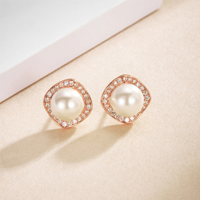 925 Silver Earrings  11mm，Shell pearl:6mm  JE3538vihb-M112  FHXER005491