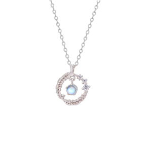 925 Silver Necklace  14*11mm,main stone：6.4mm  JN3559aion-M112  DNFEX00534