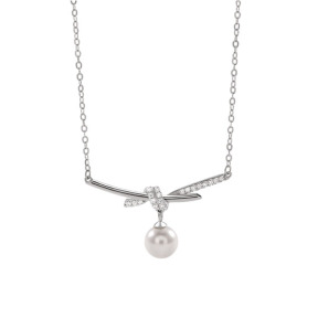 925 Silver Necklace  Shell pearl：8mm,N:40+5cm  JN3563akaj-M112  DNFEX002427
