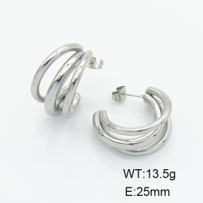 Stainless Steel Earrings  Handmade Polished  6E2006124vhha-G037