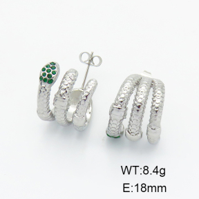Stainless Steel Earrings  Czech Stones,Handmade Polished  6E4003668vhha-G037