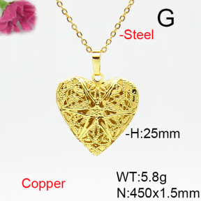Fashion Copper Necklace  Locket  F6N200262vail-L002