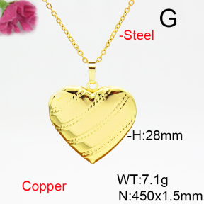 Fashion Copper Necklace  Locket  F6N200263vail-L002