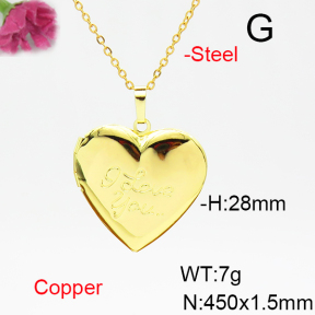 Fashion Copper Necklace  Locket  F6N200264vail-L002