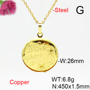 Fashion Copper Necklace  Locket  F6N200273vail-L002