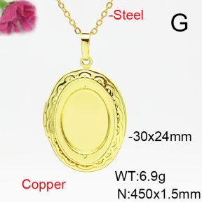 Fashion Copper Necklace  Locket  F6N200274vail-L002