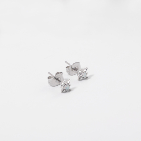 Stainless Steel Earrings  Synthetic Opal,Handmade Polished  WT:0.5g  E:6mm  GEE001071bhia-700