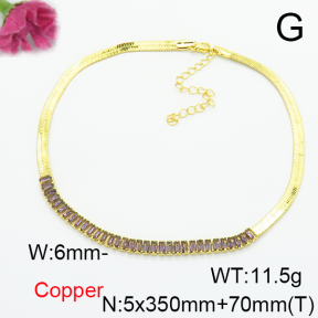 Fashion Copper Necklace  F6N405223bbov-L017