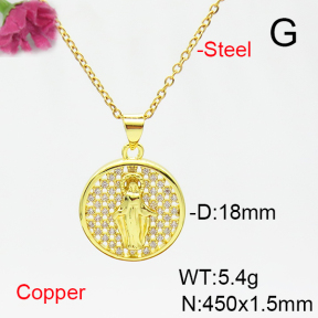Fashion Copper Necklace  F6N405234aajl-L017