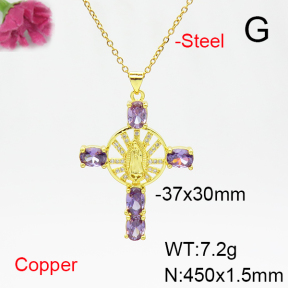 Fashion Copper Necklace  F6N405244ablb-L017