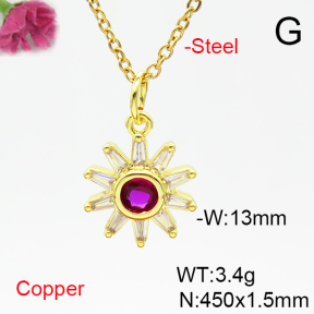 Fashion Copper Necklace  F6N405289vail-L017