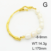 Stainless Steel Bracelet  Cultured Freshwater Pearls,Handmade Polished  6B3001938aivb-066