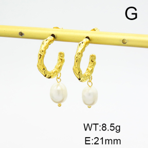 Stainless Steel Earrings  Cultured Freshwater Pearls,Handmade Polished  6E3002476vhkb-066