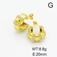 Stainless Steel Earrings  Plastic Imitation Pearls,Handmade Polished  6E3002477bhia-066