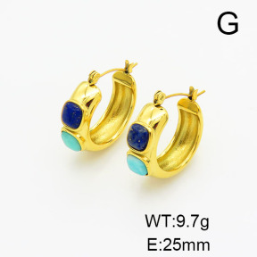 Stainless Steel Earrings  Amazonite & Lapis Lazuli,Handmade Polished  6E4003677vhmv-066